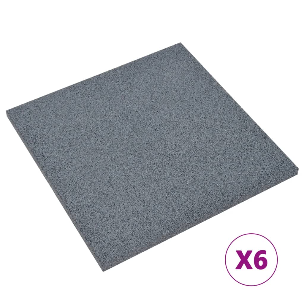 Vidaxl Valt Tiles 6 ST 50 x 50 x 3 cm Gummigrau