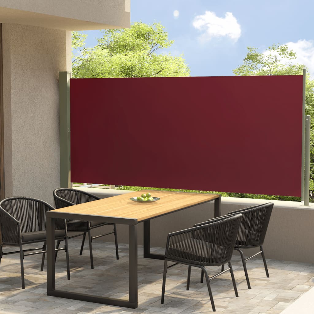 VidaXL Tuinscherm uittrekbaar 140x300 cm rood