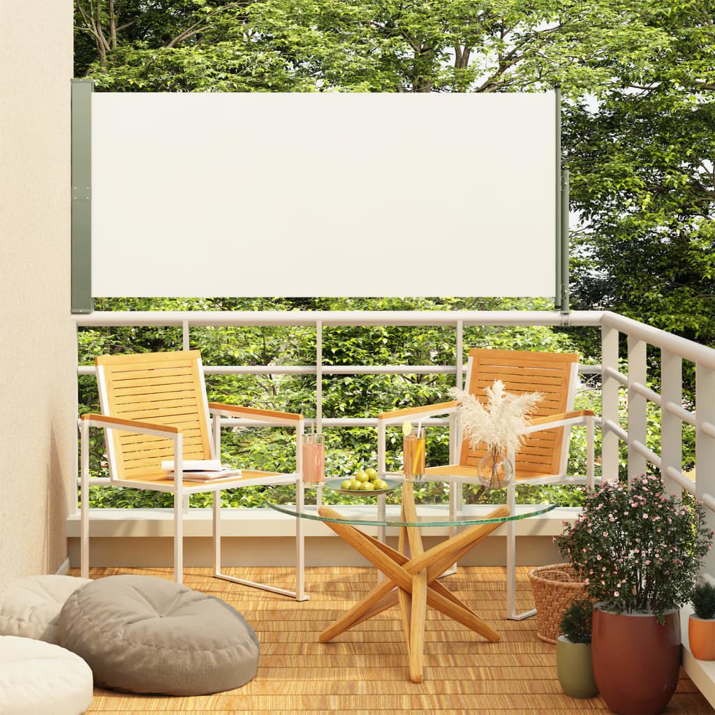 Schermo del giardino Vidaxl estendibile da 160x300 cm crema