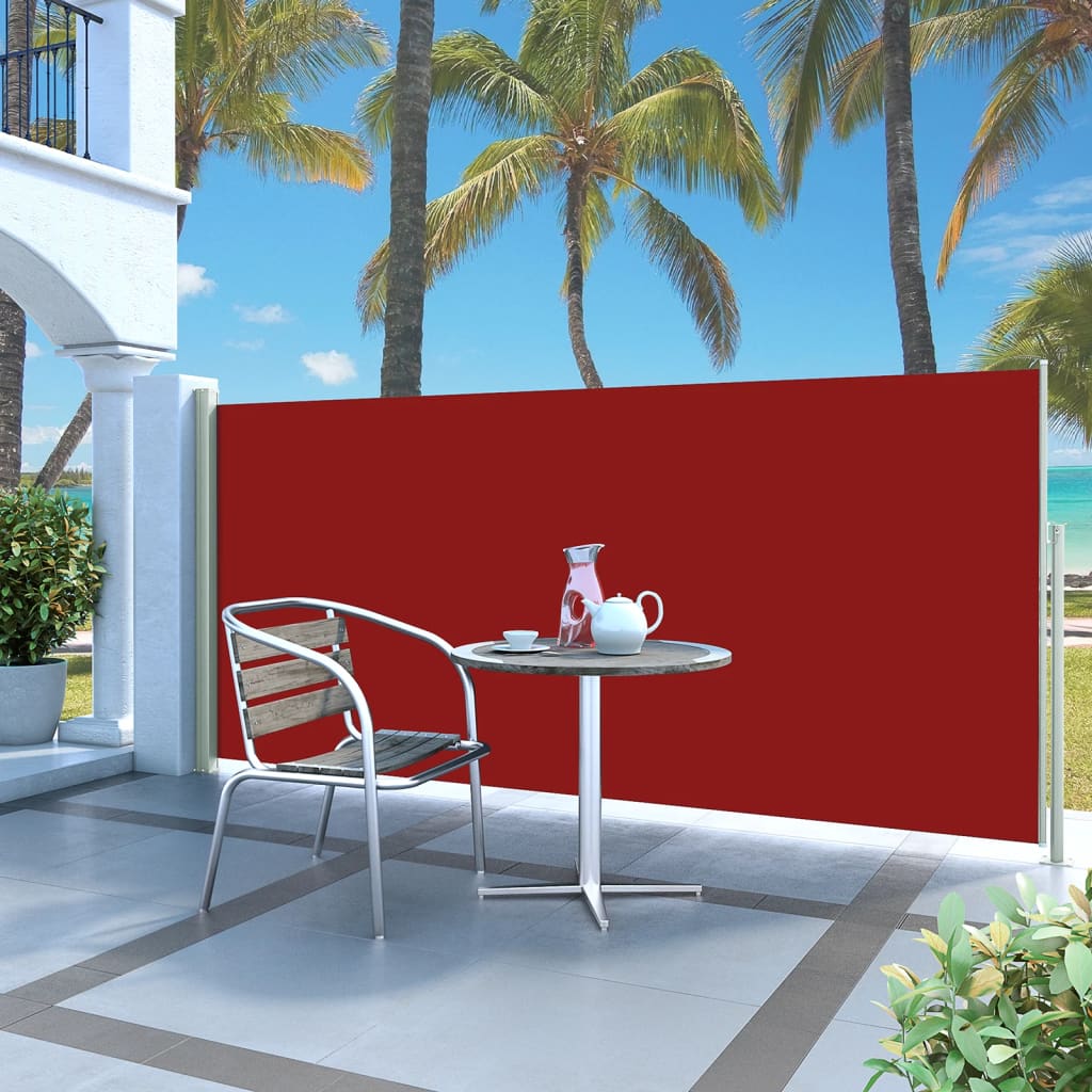 Schermo del giardino Vidaxl estensibile 140x300 cm rosso