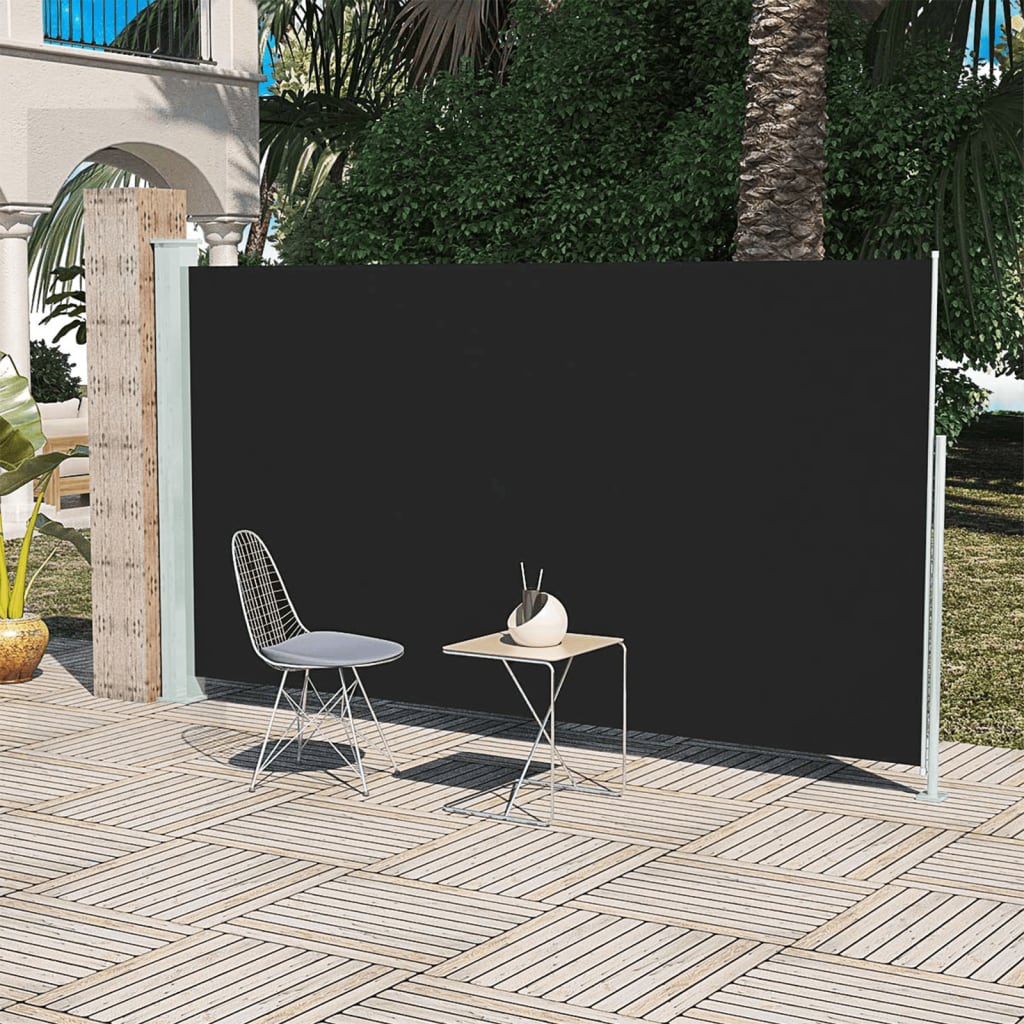 Schermo del giardino Vidaxl estendibile 160x300 cm nero