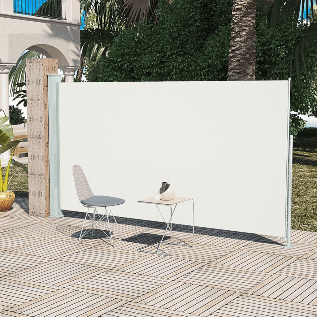 Schermo del giardino Vidaxl estendibile da 160x300 cm crema