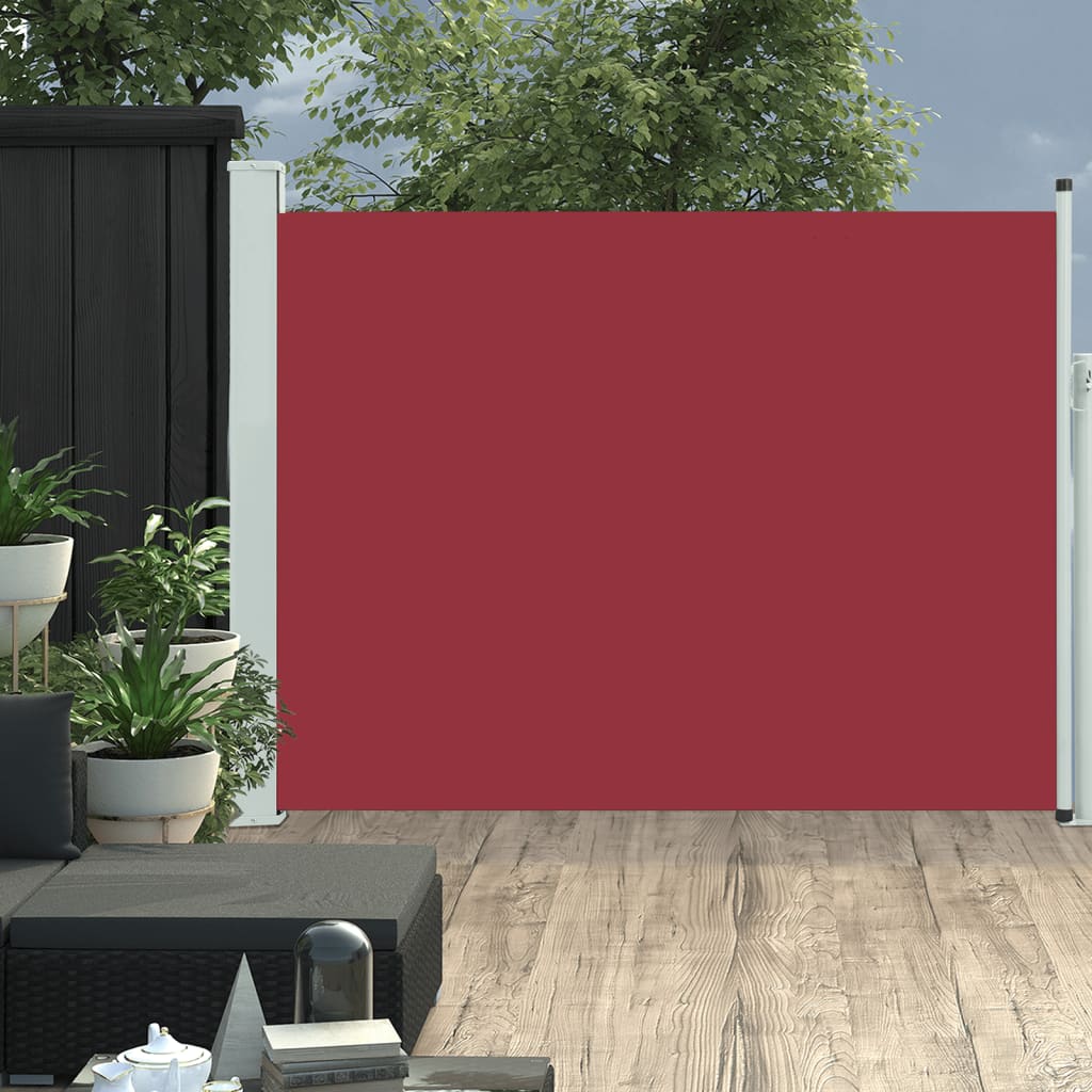 Schermo del giardino Vidaxl estensibile 140x500 cm rosso