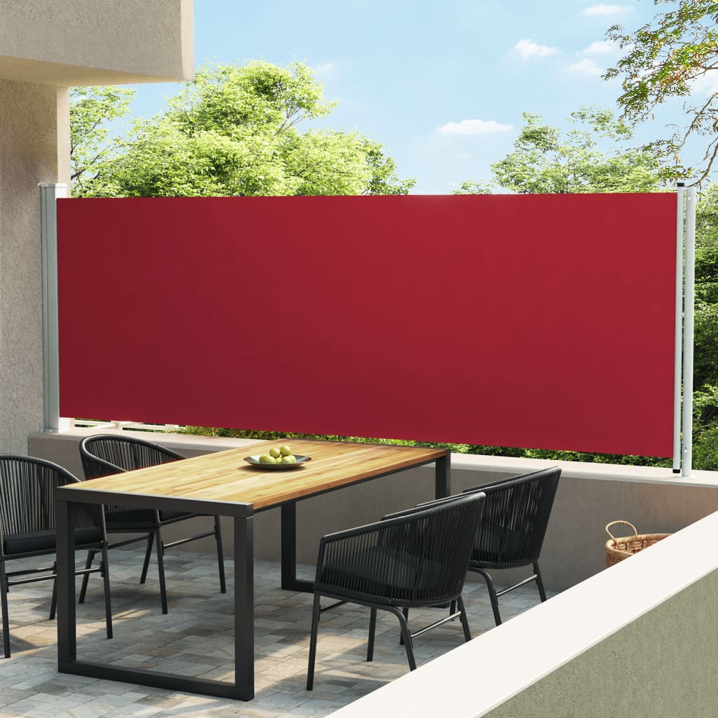 Schermo del giardino Vidaxl estendibile 160x600 cm rosso