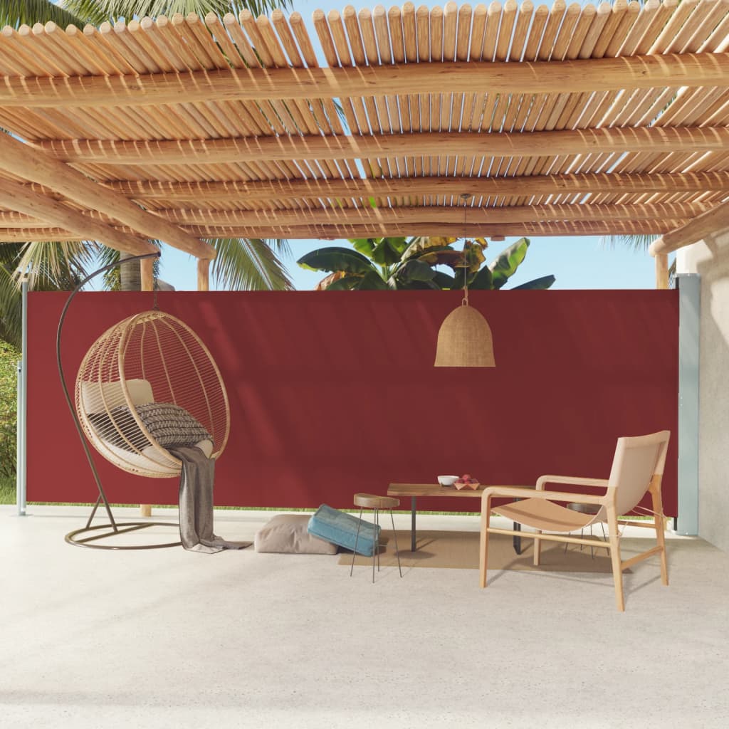 Schermo del giardino Vidaxl estendibile 180x600 cm rosso