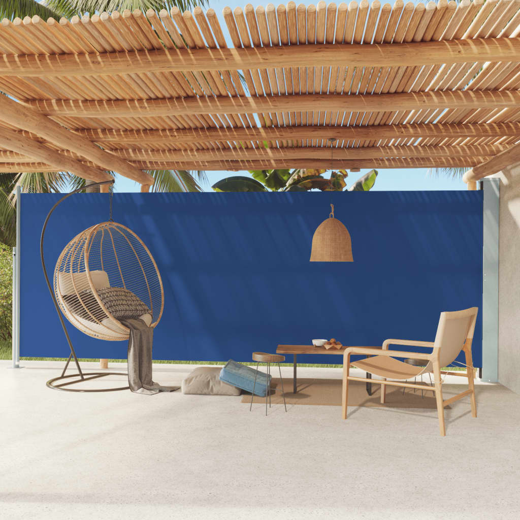 Schermo del giardino Vidaxl estendibile 200x600 cm blu