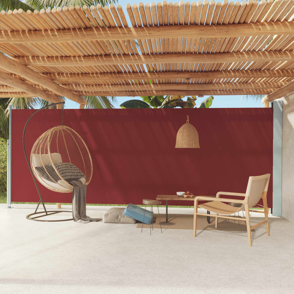 Schermo del giardino Vidaxl estendibile 200x600 cm rosso