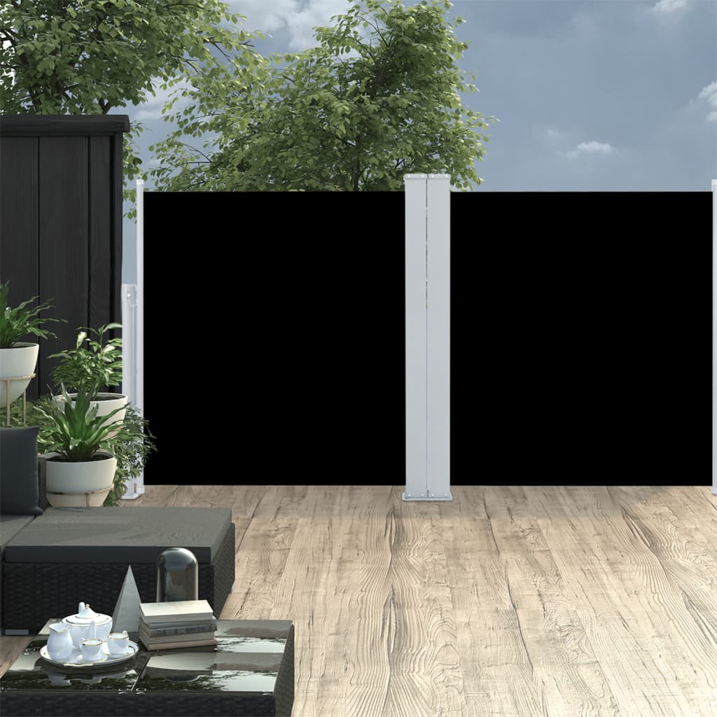 VIDAXL Parature estendibile 117x600 cm nero