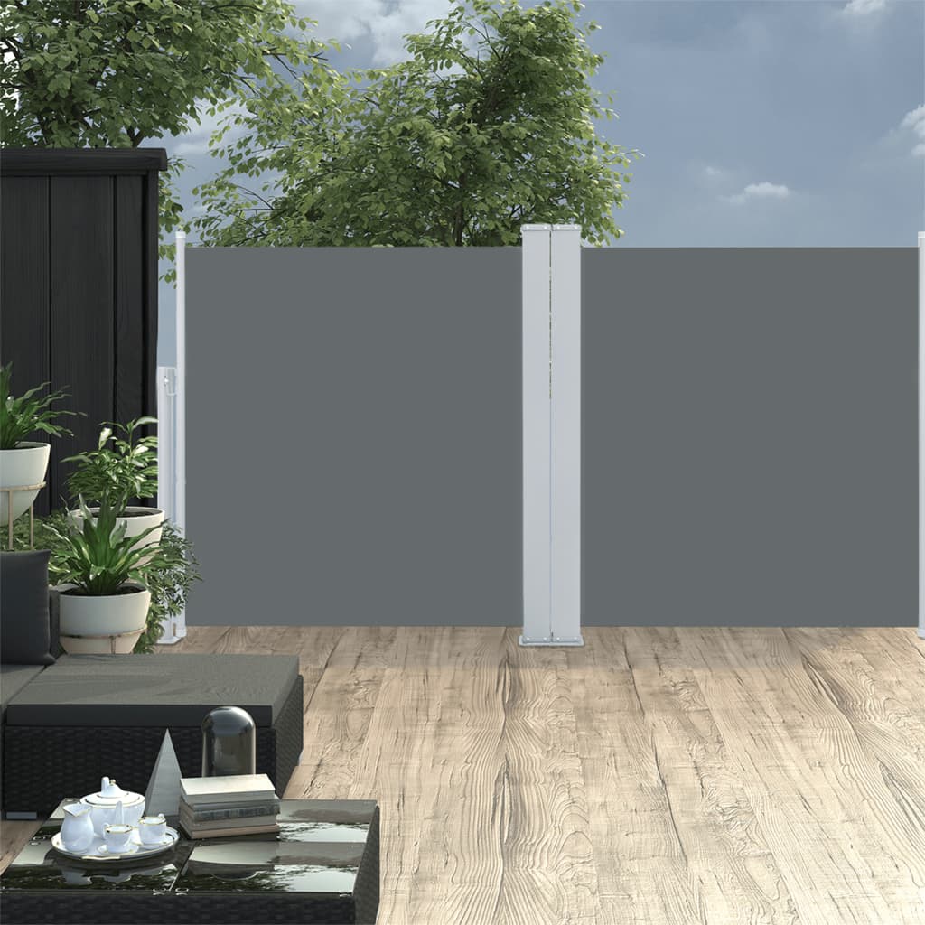 Vidaxl Paradshield estendibile 117x600 cm antracite -colorato