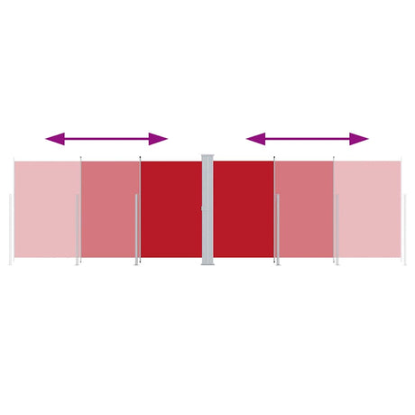 VIDAXL -Windschutzscheibe ausziehbar 220x600 cm rot