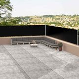 Vidaxl Windschutzscheibe ausziehbar 117x1200 cm Schwarz