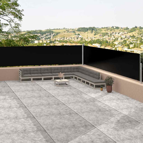 Vidaxl Windschutzscheibe ausziehbar 117x1200 cm Schwarz