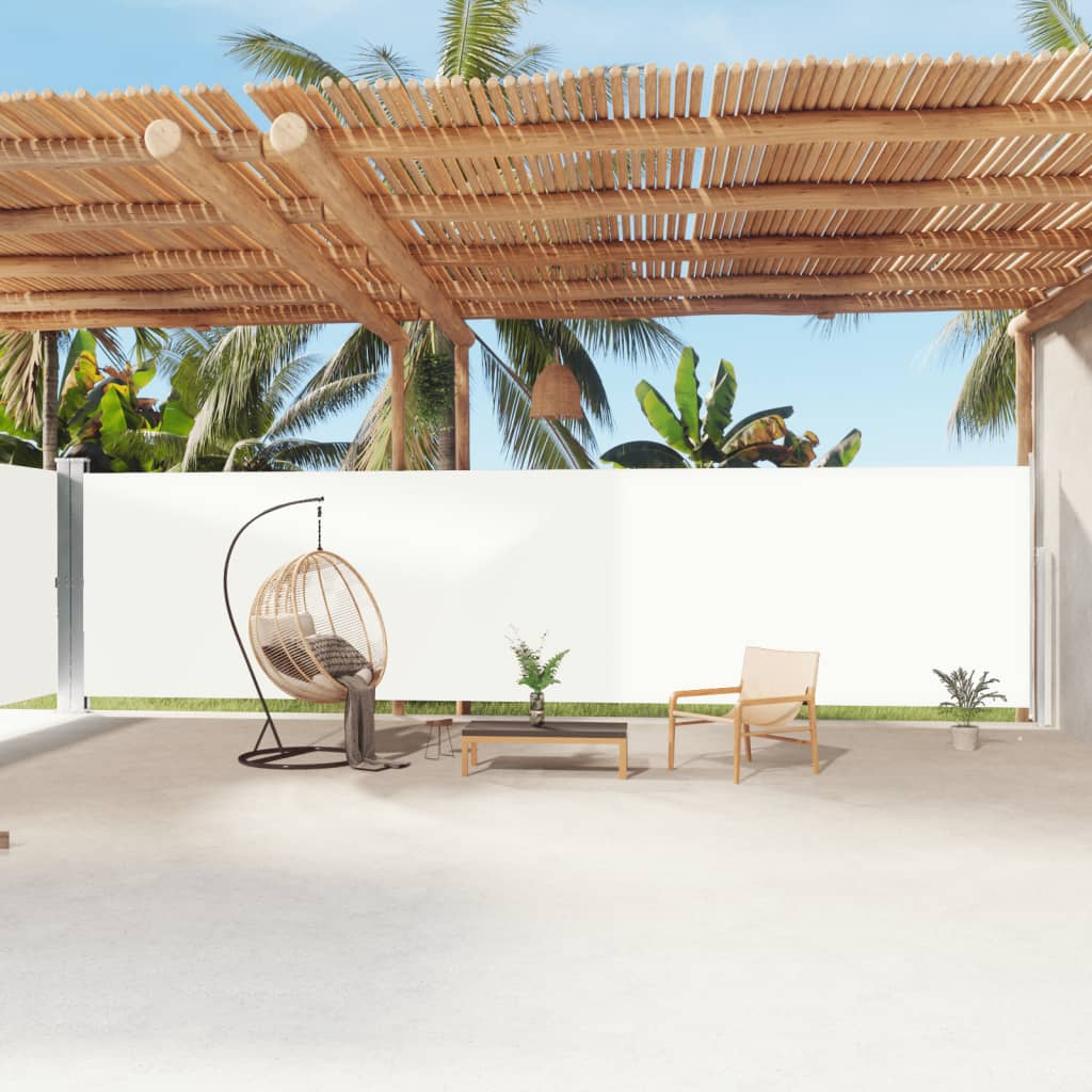 VIDAXL -Windschutzscheibe extendable 200x1200 cm cremefarben -gepflegt