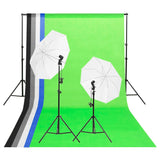 Vidaxl Studio Lighting Set con sfondi e ombrelli