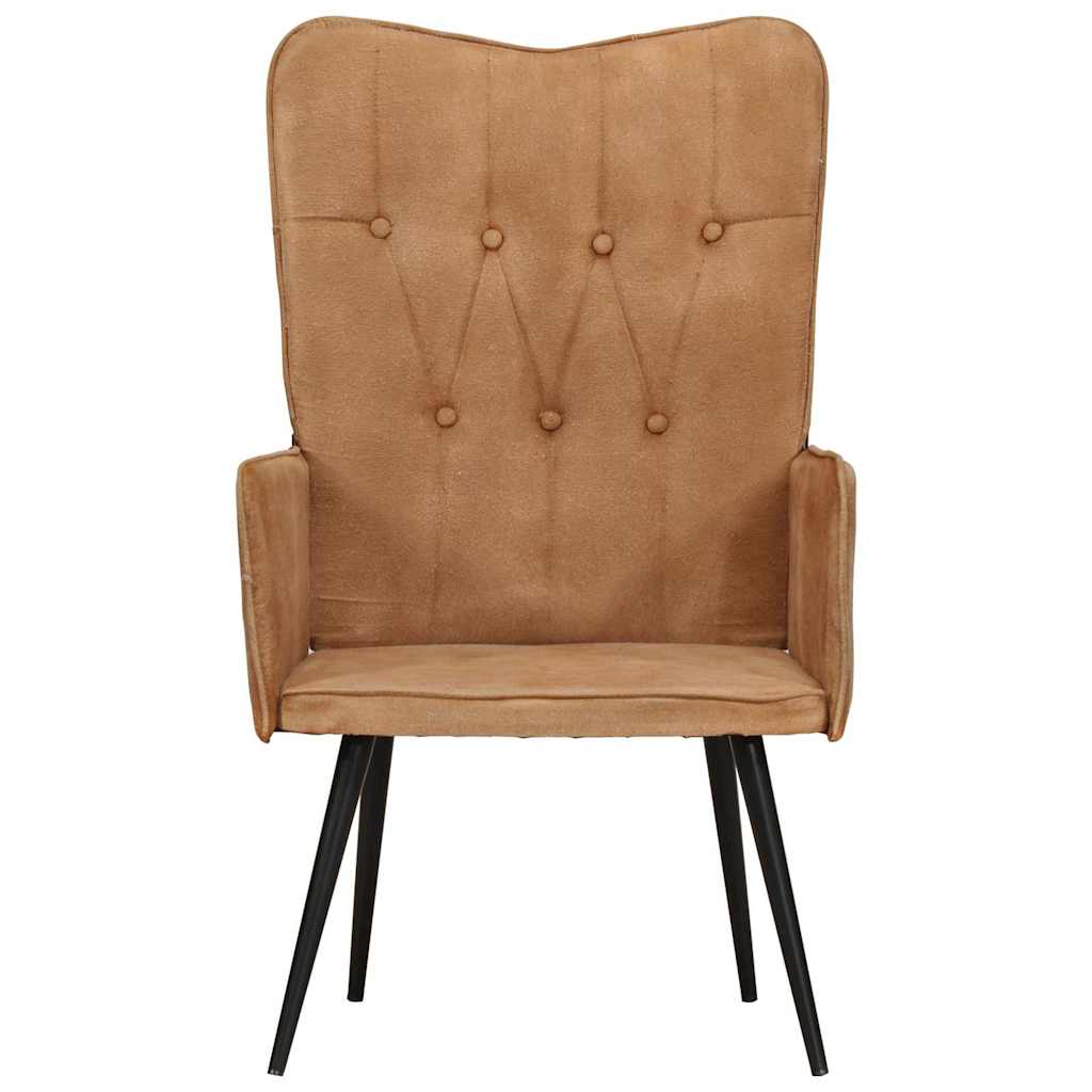 Vidaxl fauteuil canvas bruin
