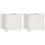 VIDAXL -Pflanzer 2 ST 31x31x31 cm Festkiefer weiß