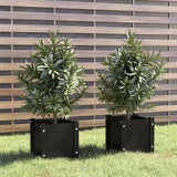 VIDAXL -Pflanzer 2 PCs 31x31x31 cm Festkiefer Kiefer schwarz