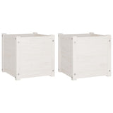 VIDAXL -Pflanzer 2 ST 40x40x40 cm Festkiefer weiß