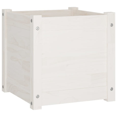 VIDAXL -Pflanzer 2 ST 40x40x40 cm Festkiefer weiß