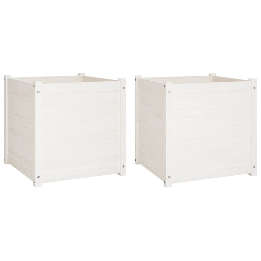 Vidaxl -Pflanzer 2 ST 60x60x60 cm Festkiefer weiß