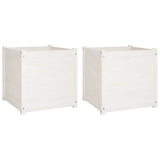 Vidaxl -Pflanzer 2 ST 60x60x60 cm Festkiefer weiß