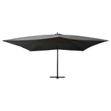 Vidaxl flytende parasol med trepol 400x300 cm antracitt -farget