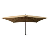 Vidaxl flytende parasol med trepol 400x300 cm taupe