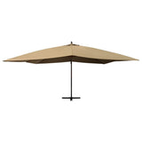 Vidaxl -schwimmender Parasol mit Holzstange 400x300 cm Taupe