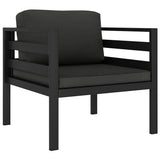 Vidaxl eenzitsbanken 2 st met kussens aluminium antracietkleurig