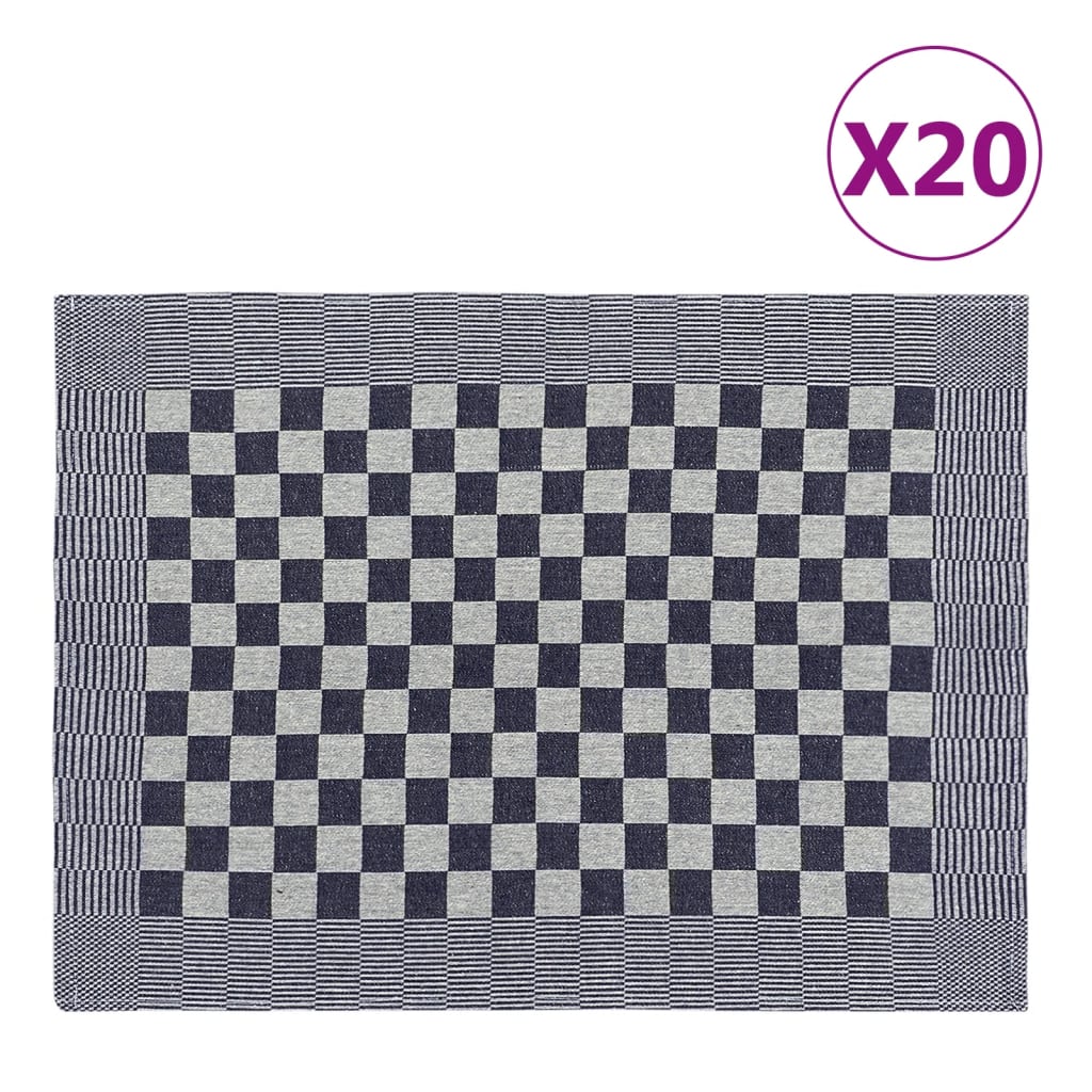 Vidaxl Küchentücher 20 St 50x70 cm Baumwollblau und Weiß