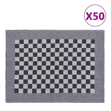 Vidaxl Küchentücher 50 St 50x70 cm Baumwollblau und Weiß