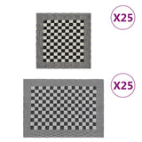 Vidaxl 50-teilige Küchenstoffset Baumwollschwarz und Weiß