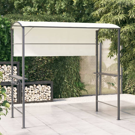 Vidaxl -Laube mit Dach 220x110x200 cm cremefarben -gelöscht
