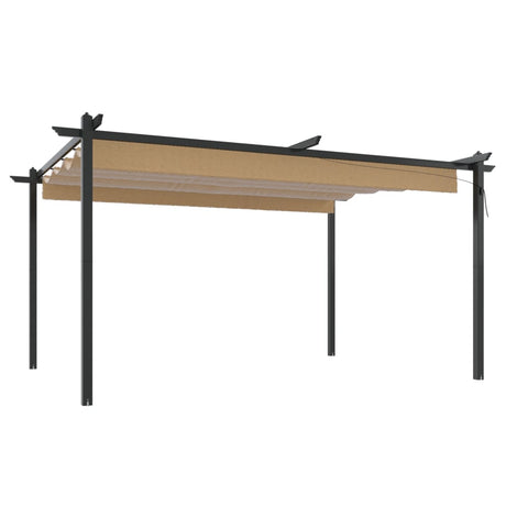Vidaxl Garden Practor mit ausziehbarem Dach 4x3 m Taupe