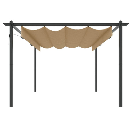 Vidaxl Garden Practor mit ausziehbarem Dach 4x3 m Taupe