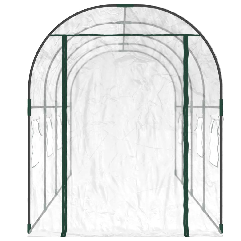 Vidaxl Tuinkas 160x400x190 cm pvc a powder-kooperéiert Staps transparent