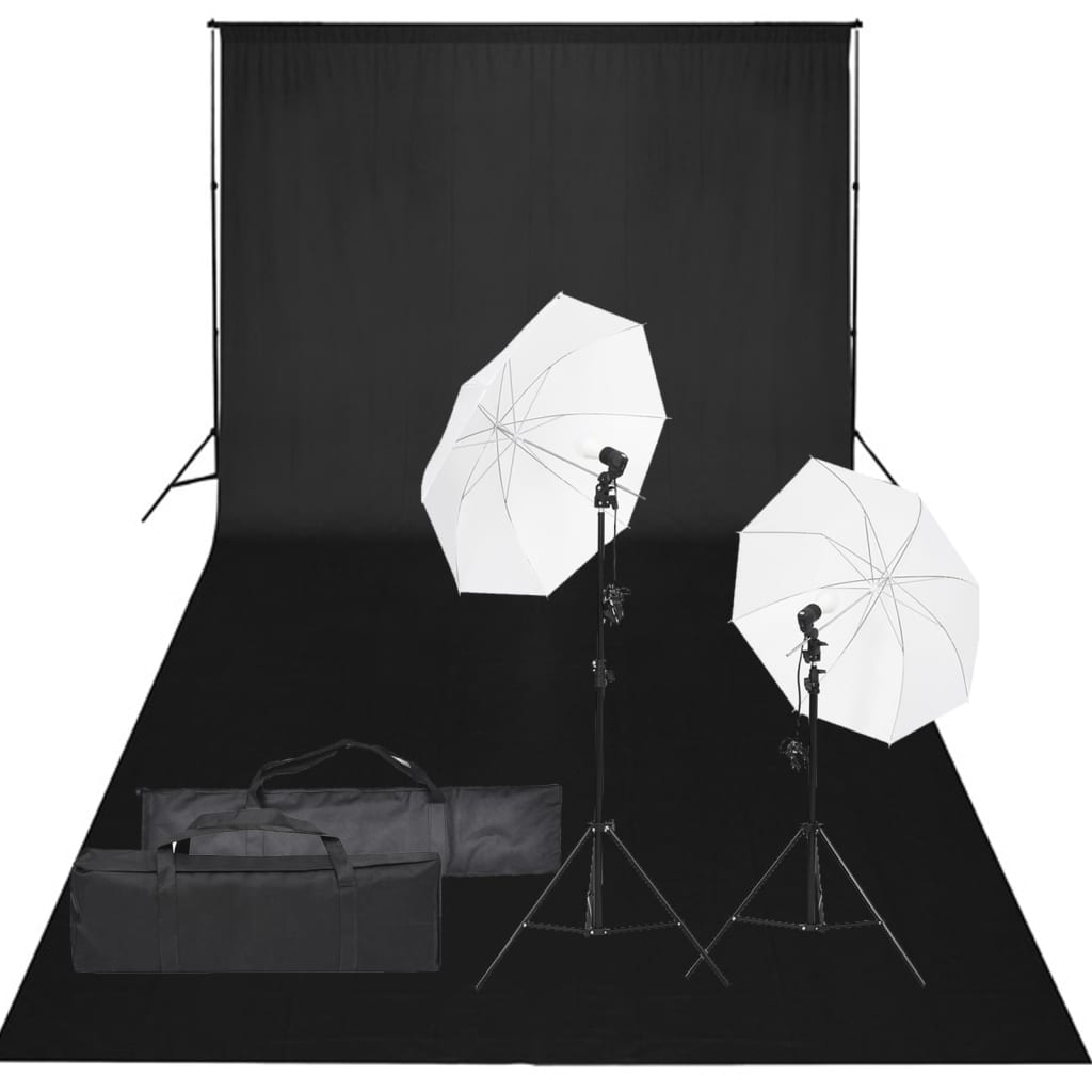 VidaXL Fotostudioset met verlichtingsset en achtergrond