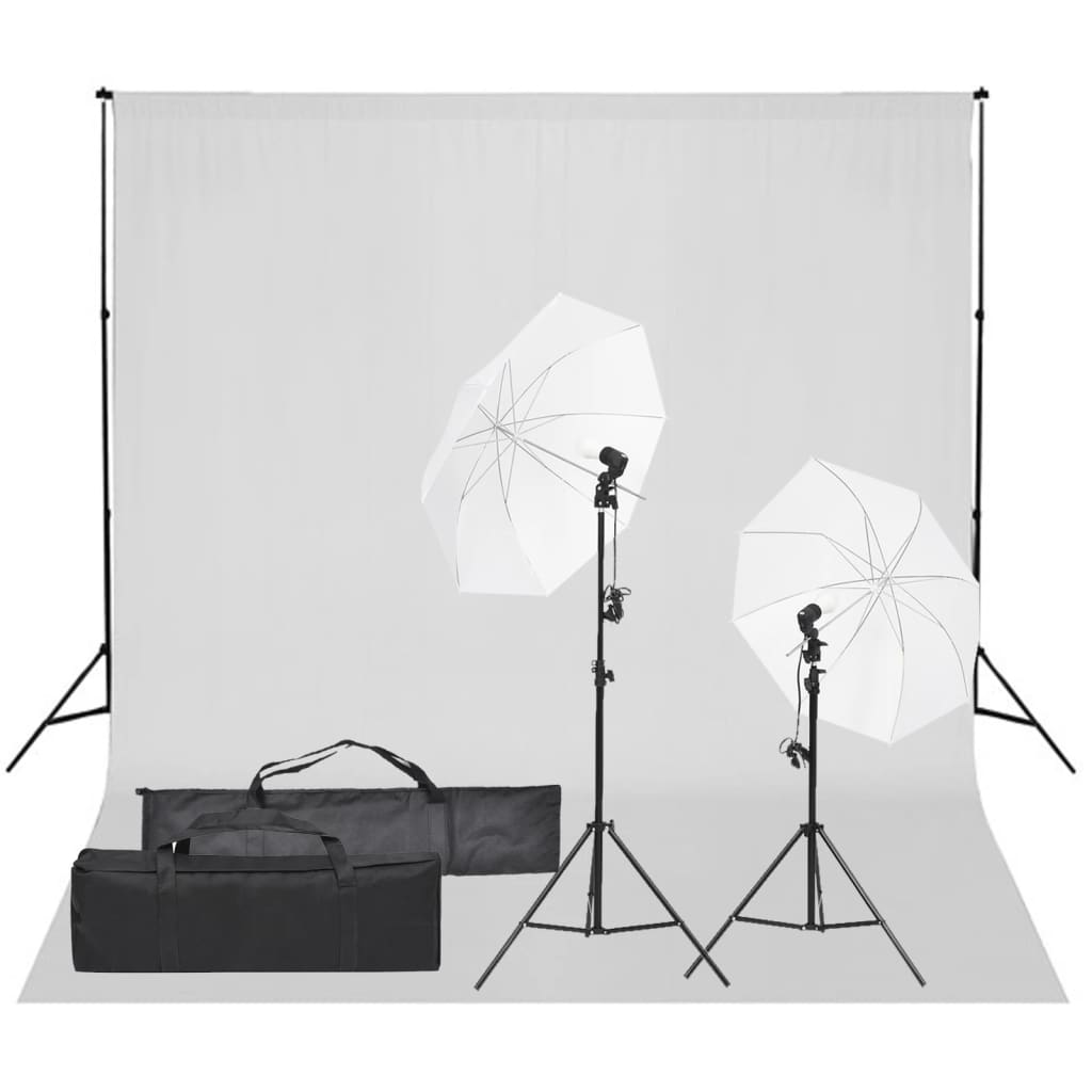 VidaXL Fotostudioset met verlichtingsset en achtergrond