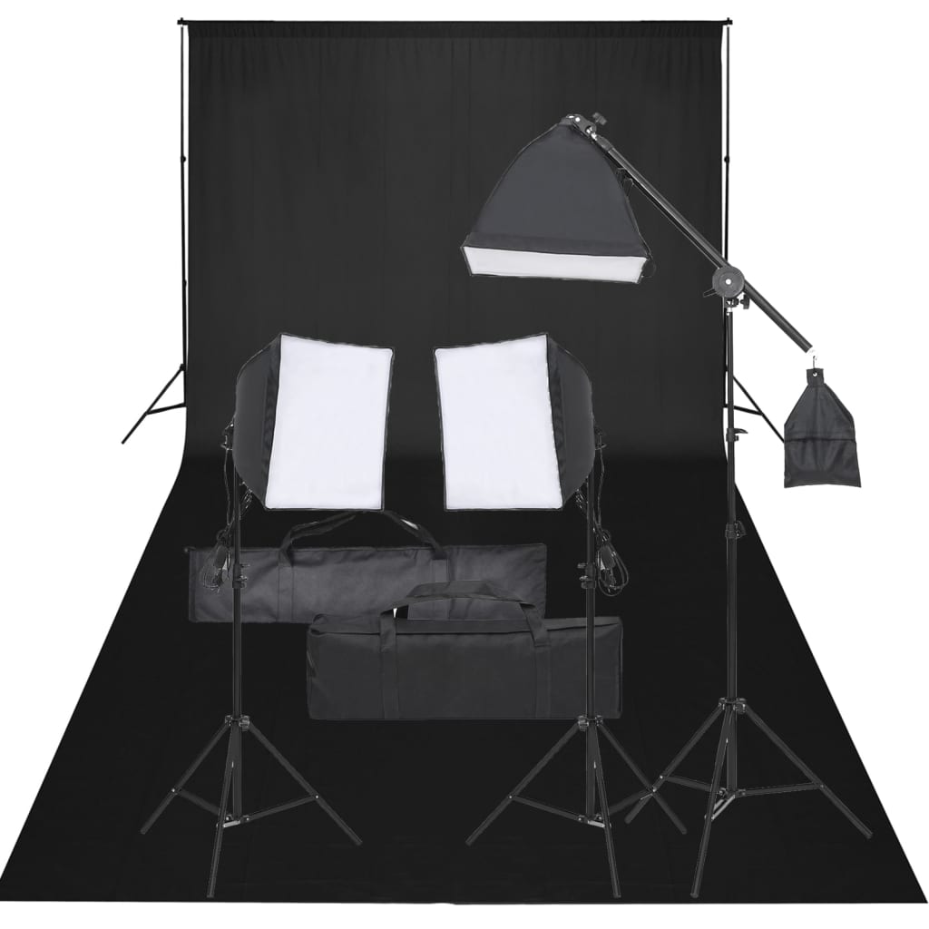 Vidaxl Photo studio set with lighting set and background