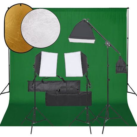 Vidaxl Photo Studio -Set mit Beleuchtungssatz, Hintergrund und Reflektor