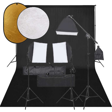 Vidaxl Photo Studio -Set mit Beleuchtungssatz, Hintergrund und Reflektor