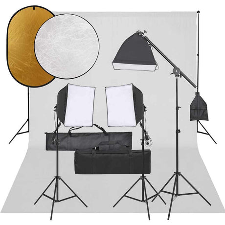 Vidaxl Photo Studio -Set mit Beleuchtungssatz, Hintergrund und Reflektor