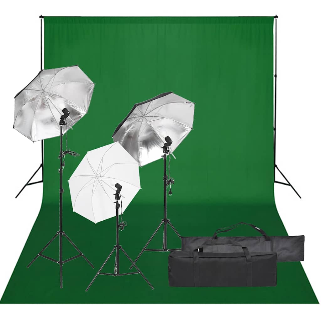 Vidaxl Photo Studio Set mit Beleuchtungsset und Hintergrund