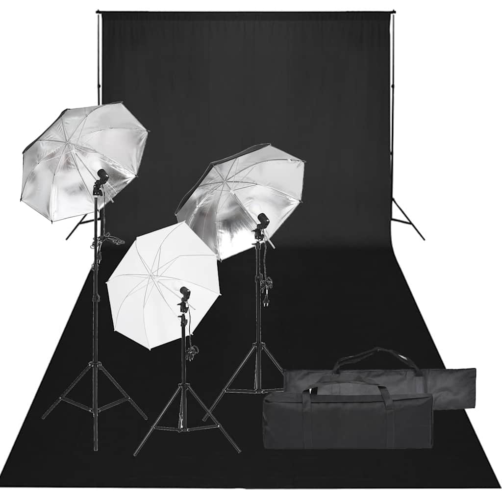 Vidaxl Photo Studio Set mit Beleuchtungsset und Hintergrund