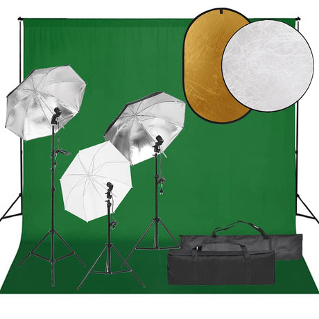 Vidaxxl Fotostudio-Set mit Beleuchtungsset, Hintergrund und Reflektor