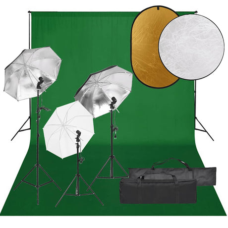 Vidaxxl Fotostudio-Set mit Beleuchtungsset, Hintergrund und Reflektor