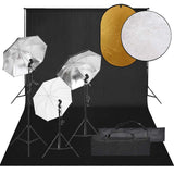 Vidaxl Photo Studio -Set mit Beleuchtungssatz, Hintergrund und Reflektor