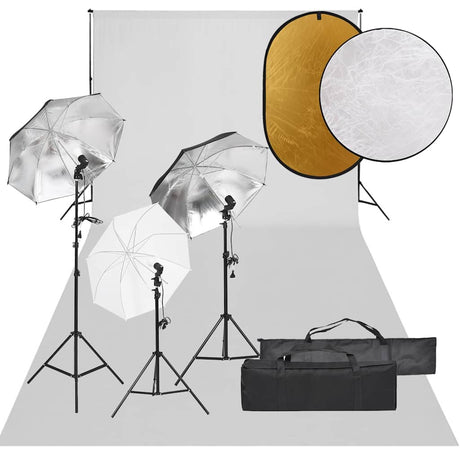 Vidaxxl Fotostudio-Set mit Beleuchtungsset, Hintergrund und Reflektor