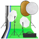 Vidaxl Photo Studio -Set mit Beleuchtungssatz, Hintergrund und Reflektor