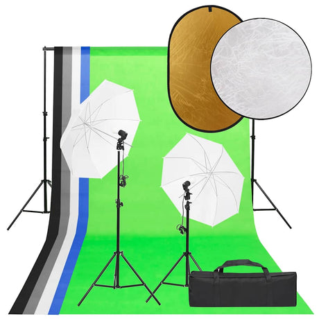 Vidaxxl Fotostudio-Set mit Beleuchtungsset, Hintergrund und Reflektor